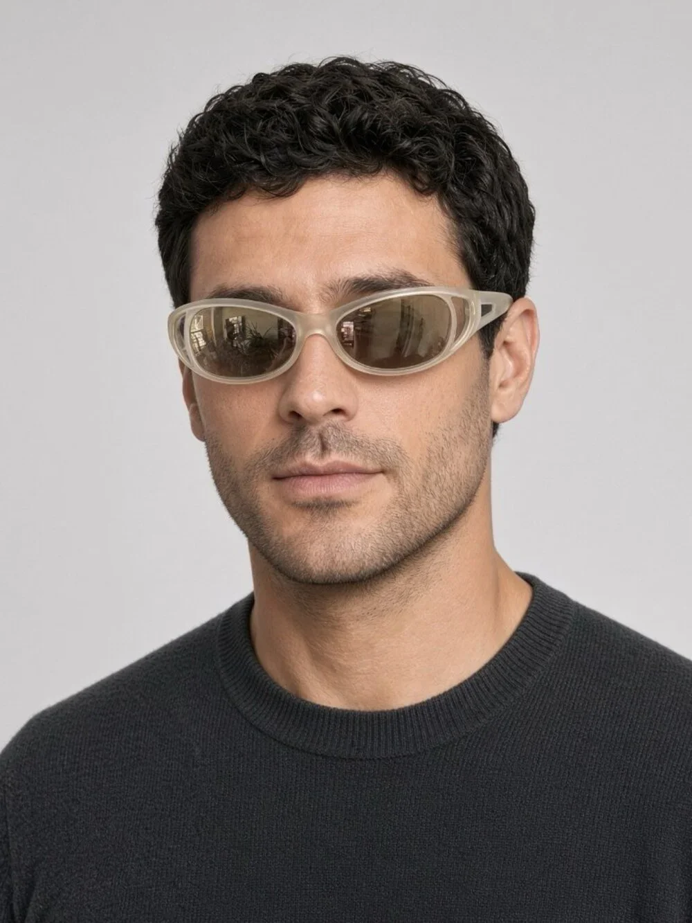 Versus Versace MOD E87 COL 657/218 Cream Wrap Sunglasses Italy Unisex